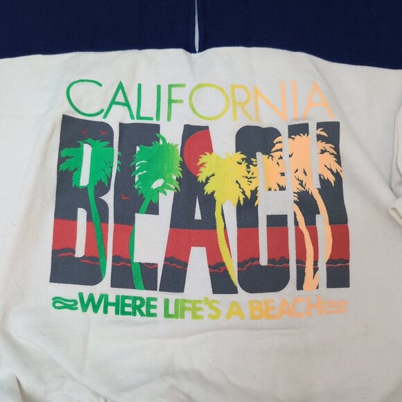 California Beach Graphic Hoodie Colorblock 100% Cotton 90s Retro – Unisex XL - Picture 2 of 6